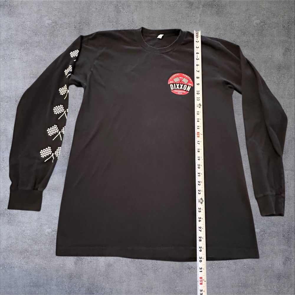 Dixxon Flannel Co‎ Mens L Black Long Sleeve Graphic T-Shirt Checkered Flag Large - Picture 2 of 9